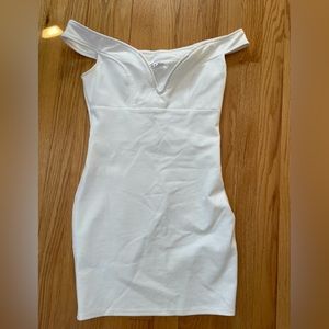 White Off-The-Shoulder Mini Dress